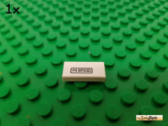 LEGO 1Stk Fliese / Kachel 1x2 wei beklebt 3069