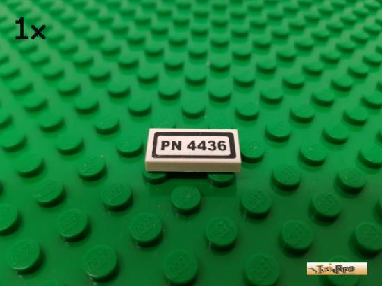 LEGO 1Stk Fliese / Kachel 1x2 wei beklebt 3069bpb223