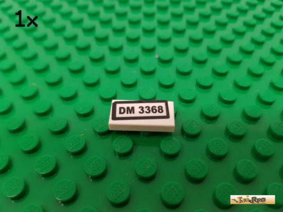 LEGO 1Stk Fliese / Kachel 1x2 wei beklebt 3069bpb200