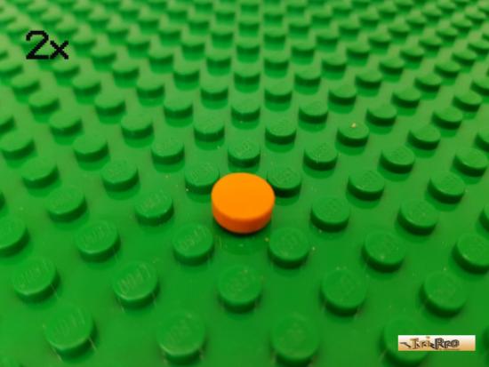 LEGO 2Stk Fliese / Kachel 1x1 rund orange 89138