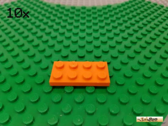 LEGO 10Stk Platte Basic 2x4 orange 3020