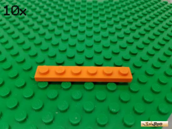 LEGO 10Stk Platte Basic 1x6 orange 3666