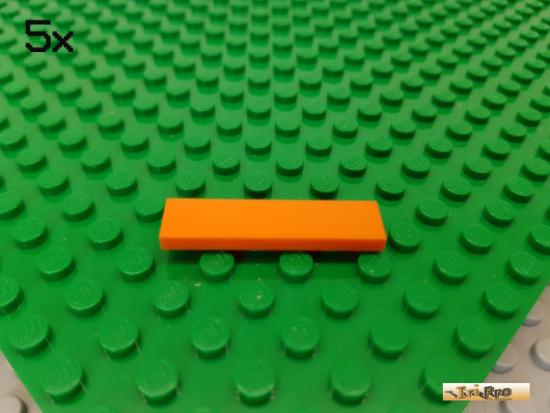 LEGO 5Stk Fliese / Kachel 1x4 orange 2431