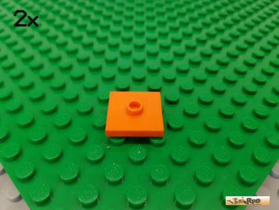 LEGO 2Stk Fliese / Kachel mit 1 Noppe mittig 2x2 orange 87580