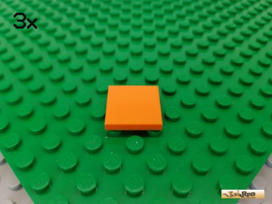 LEGO 3Stk Fliese / Kachel 2x2 orange 3068