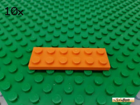 LEGO  10Stk Platte Basic 2x6 orange 3795