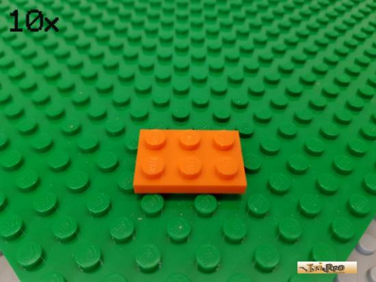 LEGO 10Stk Platte Basic 2x3 orange 3021