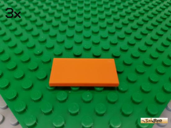 LEGO 3Stk Fliese / Kachel 2x4 orange 87079