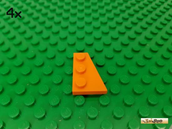 LEGO 4Stk Keil / Flgelplatte 2x3 rechts orange 43722