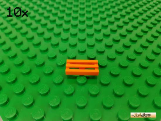 LEGO 10Stk Platte / Fliese / Gitter 1x2 orange 2412