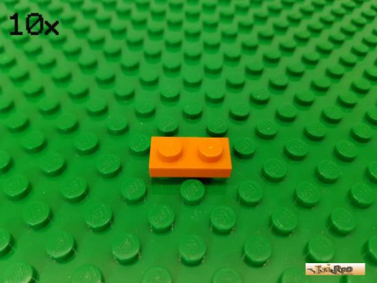 LEGO 10Stk Platte Basic 1x2 orange 3023