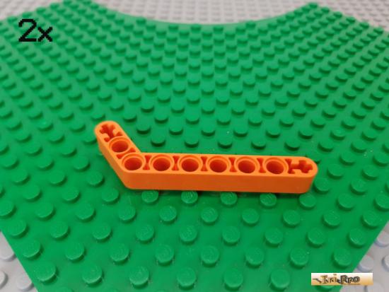 LEGO 2Stk Technic Liftarm / Winkel 3x7 orange 32271