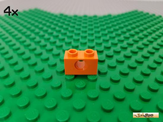 LEGO 4Stk Technic Lochstein 1x2 orange 3700