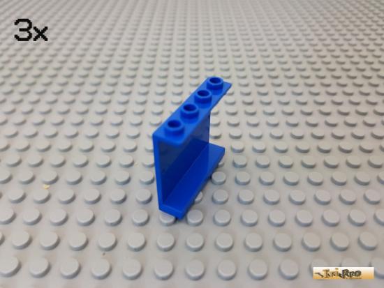 LEGO 3Stk Paneel / Wand 1x3x4 Noppe geffnet blau 4215