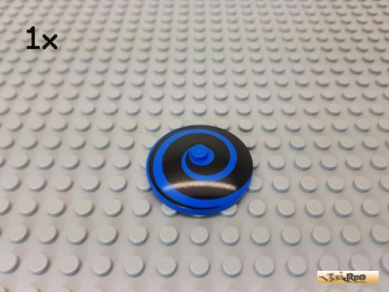 LEGO 1Stk Scheibe / Teller 4x4 blau bedruckt 3960p02