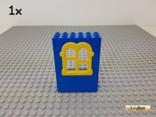 LEGO 1Stk Fenster / Fensterrahmen 2x6x7 blau / gelb 637