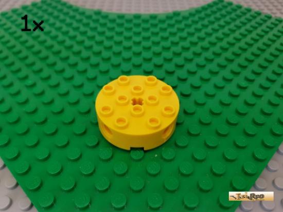 LEGO 1Stk Rundstein mit Pinlcher 4x4 gelb 6222