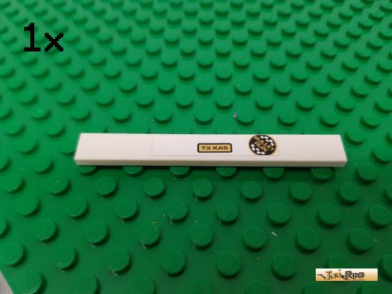 LEGO 1Stk Fliese / Kachel 1x8 wei beklebt 4162