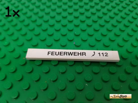 LEGO 1Stk Fliese / Kachel 1x8 wei beklebt 4162