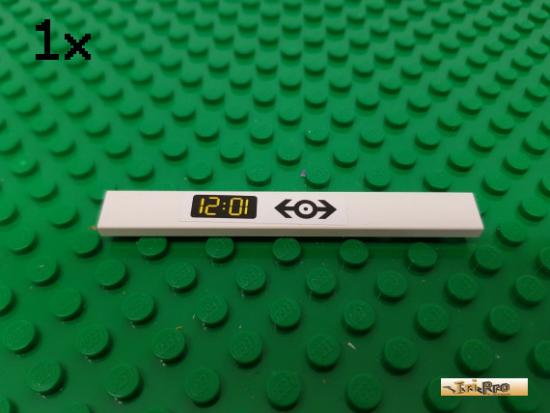 LEGO 1Stk Fliese / Kachel 1x8 wei beklebt 4162