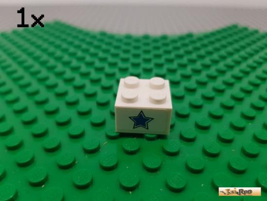 LEGO 1Stk Stein Basic 2x2 wei beklebt 3003