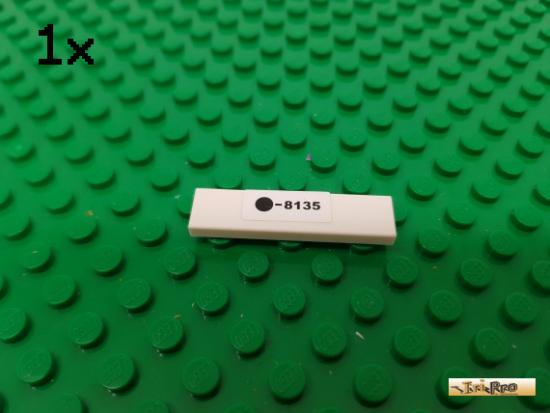 LEGO 1Stk Fliese / Kachel 1x4 wei beklebt 2431