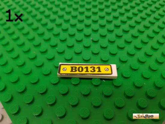 LEGO 1Stk Fliese / Kachel 1x4 wei beklebt 2431