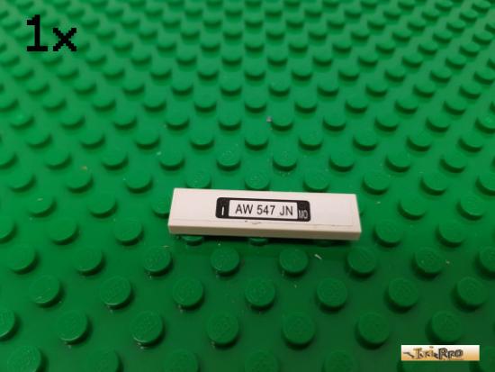 LEGO 1Stk Fliese / Kachel 1x4 wei beklebt 2431