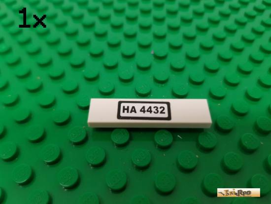 LEGO 1Stk Fliese / Kachel 1x4 wei beklebt 2431