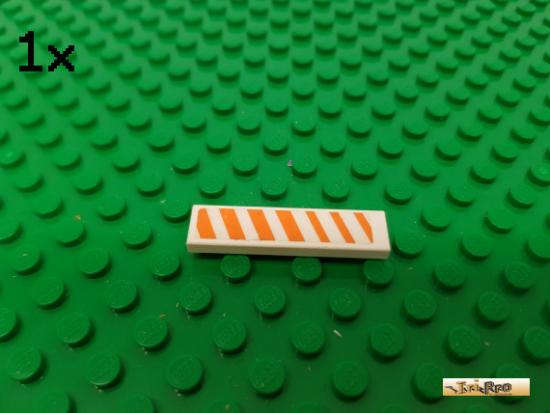 LEGO 1Stk Fliese / Kachel 1x4 wei beklebt 2431