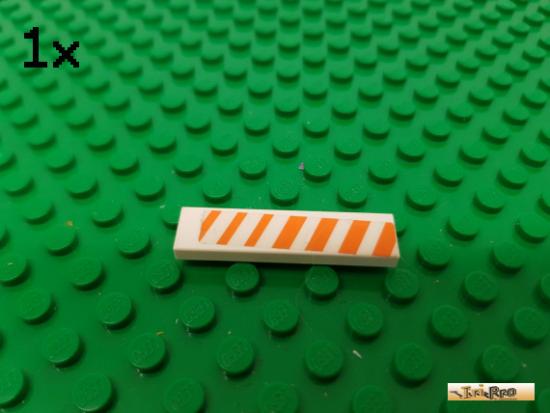 LEGO 1Stk Fliese / Kachel 1x4 wei beklebt 2431