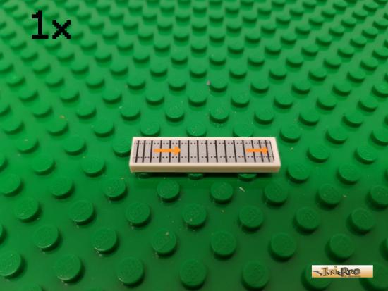 LEGO 1Stk Fliese / Kachel 1x4 wei beklebt 2431