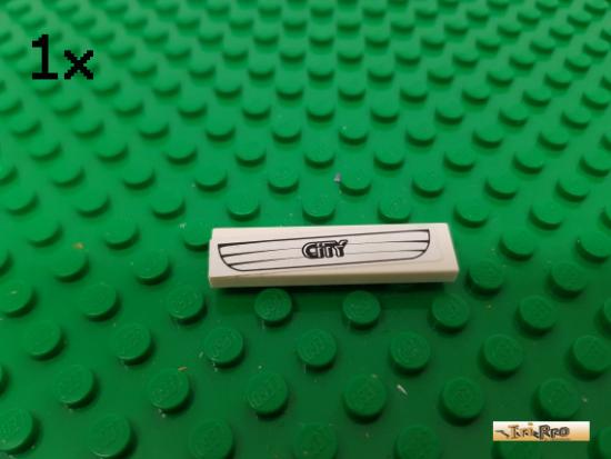 LEGO 1Stk Fliese / Kachel 1x4 wei beklebt 2431