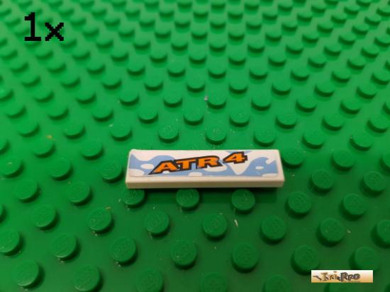 LEGO 1Stk Fliese / Kachel 1x4 wei beklebt 2431