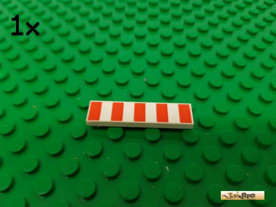 LEGO 1Stk Fliese / Kachel 1x4 wei bedruckt 2431p79