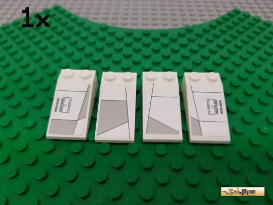 LEGO 1Stk Dachstein / Schrgstein 2x4 (4-teilig) wei beklebt 30363