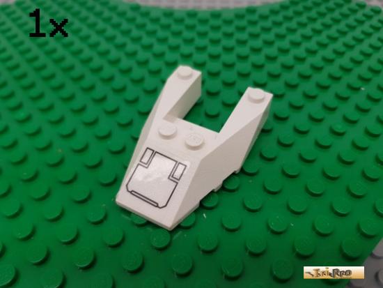 LEGO 1Stk Keilstein / Flgel 4x6 wei beklebt 6153bpb01