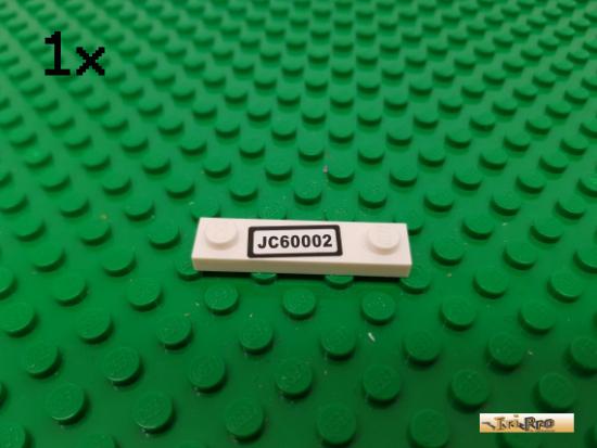 LEGO 1Stk Fliese / Platte 1x4 wei beklebt 92593