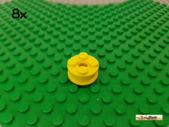 LEGO 8Stk Felge / Reifen 2x2 gelb 6248