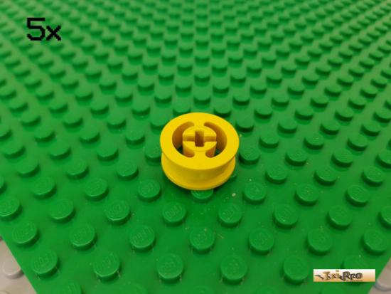 LEGO 5Stk Felge / Reifen 2x2 gelb 3482