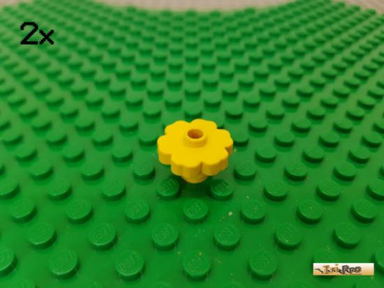 LEGO 2Stk Blume / Blte / Pflanze 2x2 gelb 4728