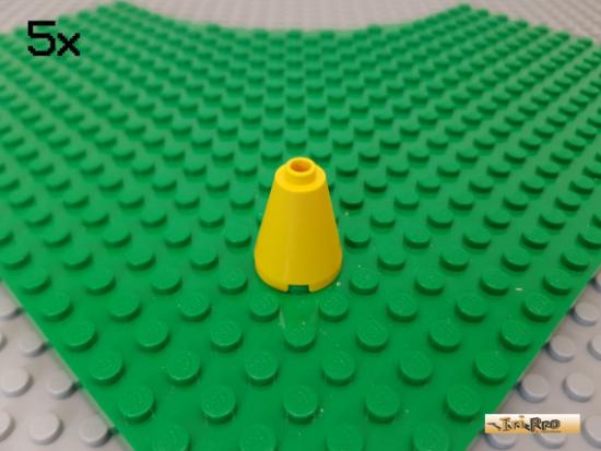 LEGO 5Stk Stein / Kegel 2x2x2 rund gelb 3942c