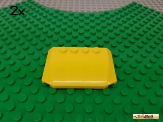 LEGO 2Stk Platte / Motorhaube 4x6x2/3 gelb 52031