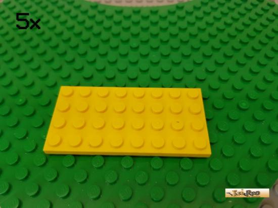 LEGO 5Stk Platte Basic 4x8 gelb 3035