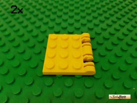 LEGO 2Stk Platte / Scharnier / Raster 3x4 gelb 44570