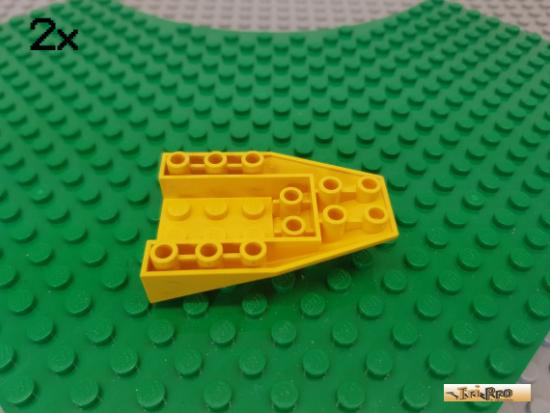 LEGO 2Stk Keilstein / Flgel / Rumpf 6x4 negativ gelb 4856