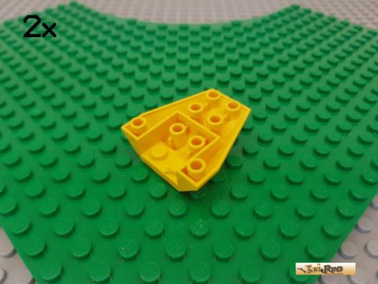 LEGO 2Stk Keilstein / Flgel / Rumpf 4x4 gelb 4855