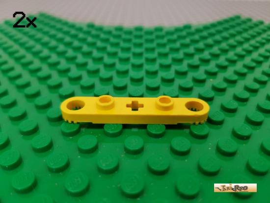 LEGO 2Stk Technic Platte / Zahnstange 1x5 2 Lcher gelb 2711