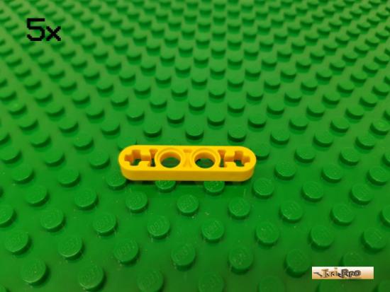 LEGO 5Stk Technic Liftarm flach 1x4 gelb 32449