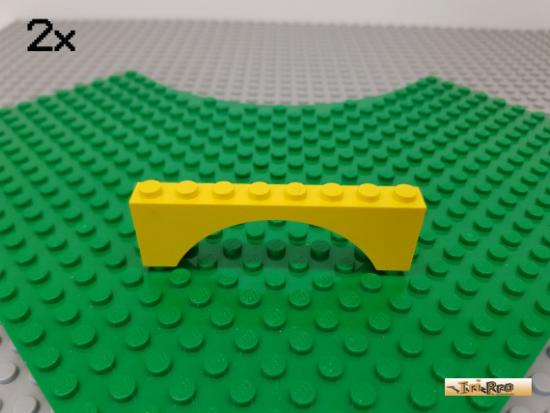 LEGO 2Stk Bogen / Bogenstein 1x8x2 gelb 3308